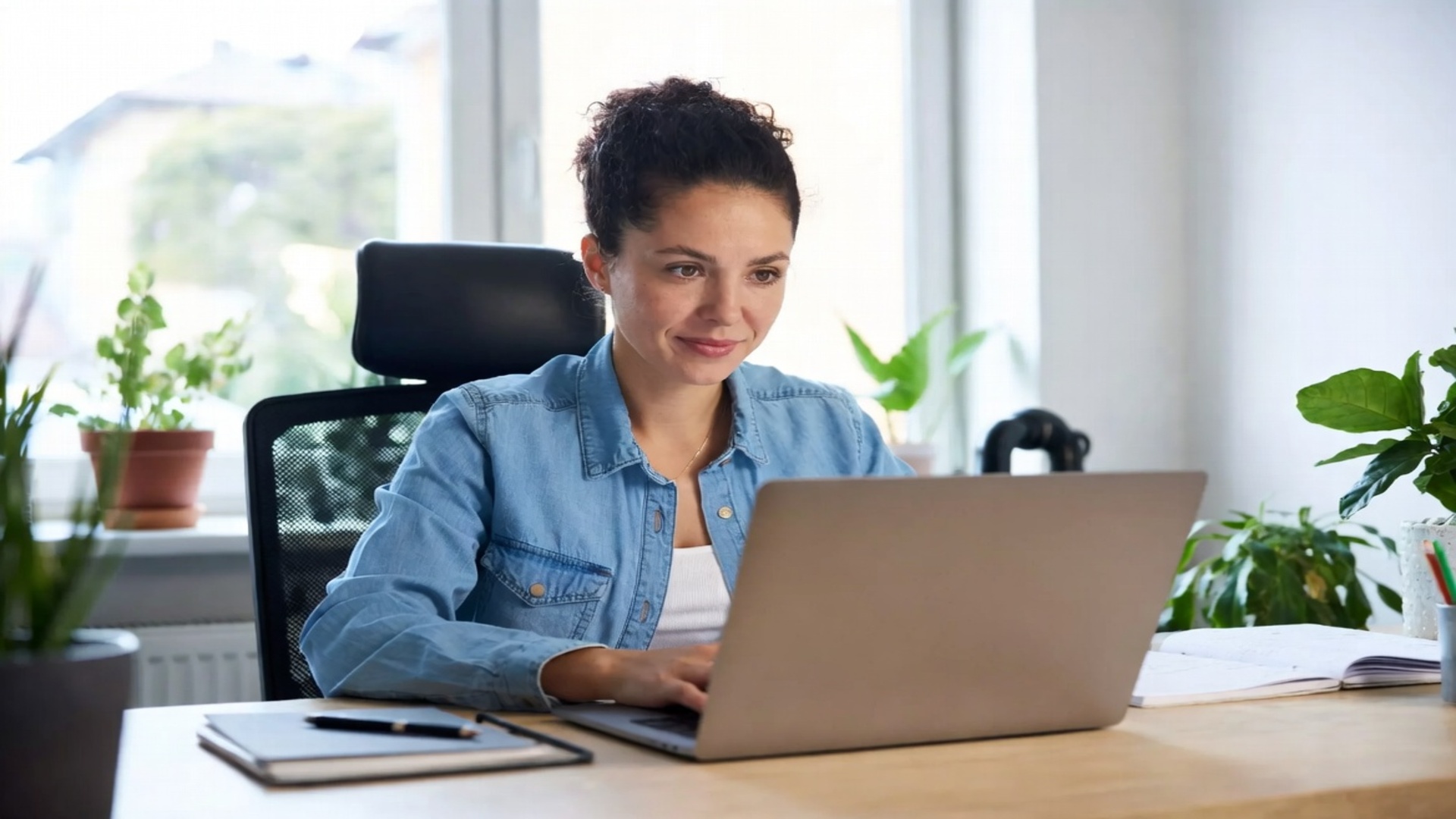 Professional working in modern home office